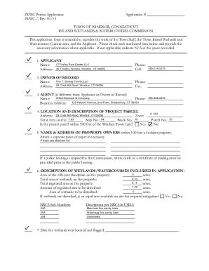 Fillable Online Fillable Online Inland Wetlands Permit Application