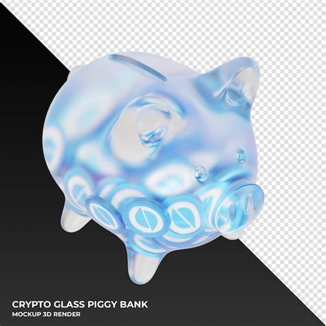 Premium Psd Ontology Ont Glass Piggy Bank With Crypto Coins D