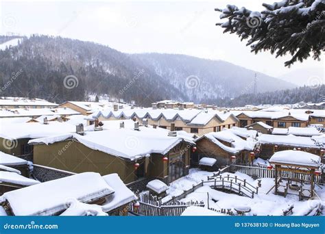 Snow Town In Winter Season At Harbin China Stock Photo Image Of