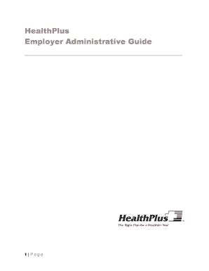 Fillable Online Healthplus Healthplus Employer Administrative Guide