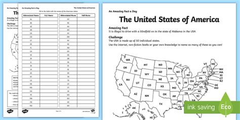 Usa States Labelling Activity Lehrer Gemacht Twinkl Worksheets