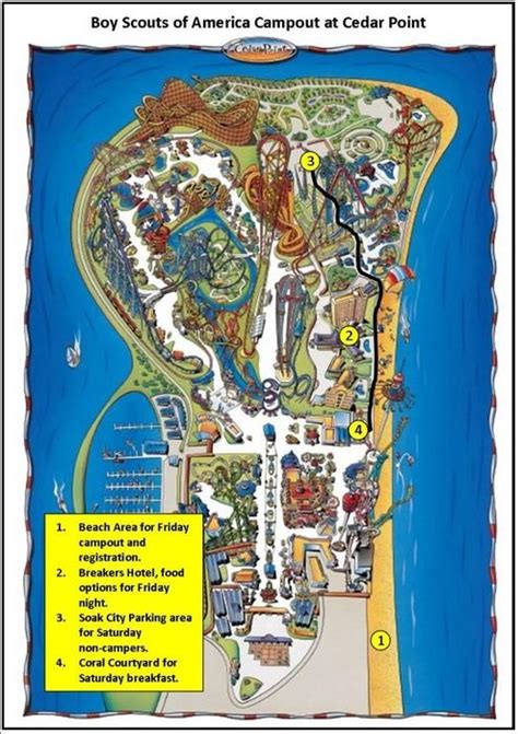 Colorful Cedar Point Map 2014 Clipart Free Image Download