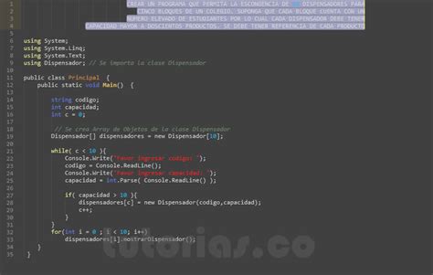 Poo Visualstudio C Aplicacion Clase Dispensador Tutorias Co