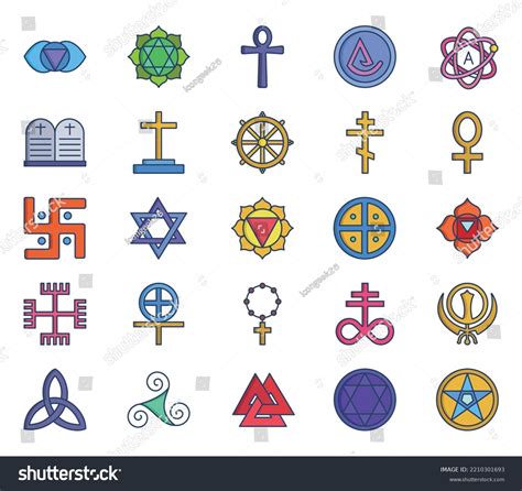 Culture Symbols Religion Icon Set Stock Vector (Royalty Free ...