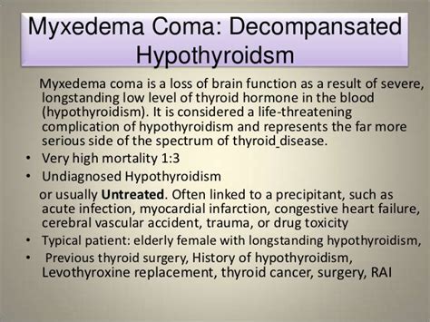 Myxedema And Hypothyroid