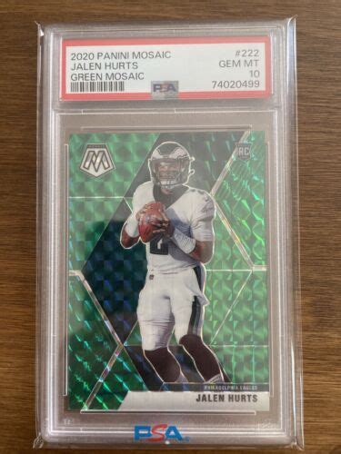 Jalen Hurts Panini Mosaic Green Mosaic Rookie Psa Gem Mt Eagles