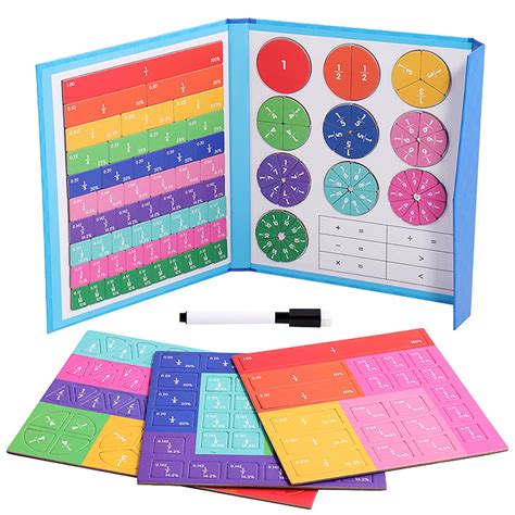 Ronshin Magnetic Fractions Activities Class Set Magnetic Fraction Tiles