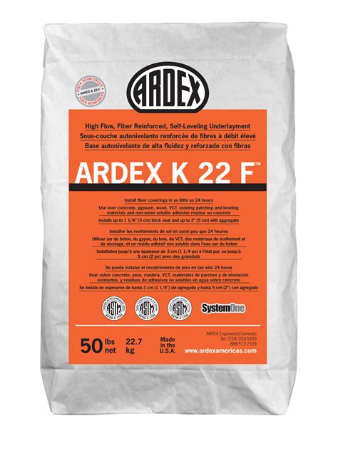 ARDEX K 22 F High Flow, Fiber Reinforced, Self-Leveling Underlayment