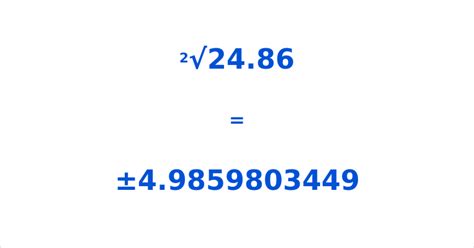 What is the Square Root of 24.86? Information and Calculator