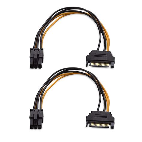 Mua Cable Matters 2 Pack 6 Pin To Sata Power Cable Sata To 6 Pin Pcie 8 Inches Trên Amazon