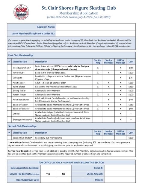 Fillable Online St Clair Shores Figure Skating Clubgreatness Starts