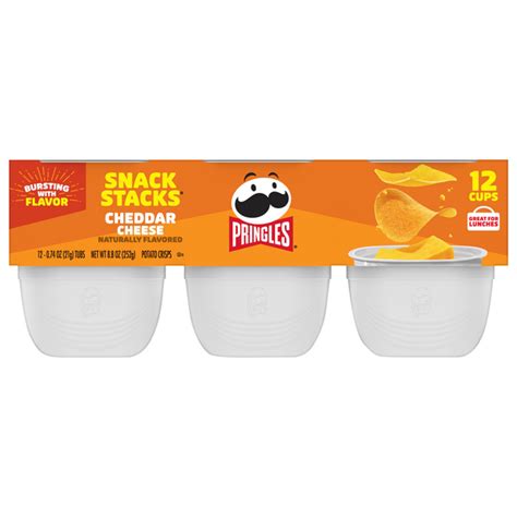 Save On Pringles Potato Crisps Chips Snack Stacks Cheddar Cheese 12