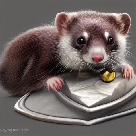 A Ferret Is Cuddling The Time Stone From Avengers Stable Diffusion