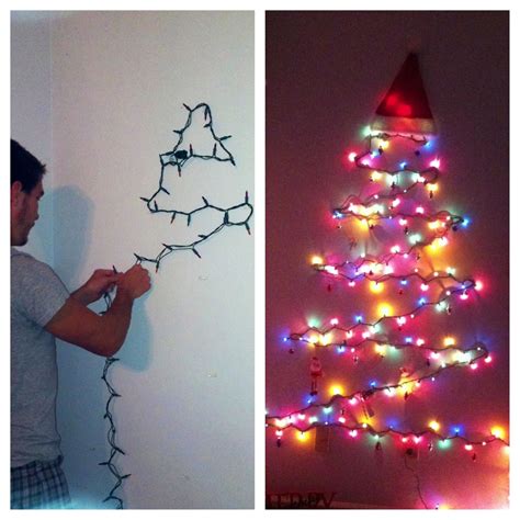 Lights Only Wall Tree Project First Christmas Tree Using Command Hooks Wall Christmas Tree