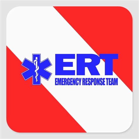 ERT -Emergency Response Team Square Sticker | Zazzle | Emergency ...
