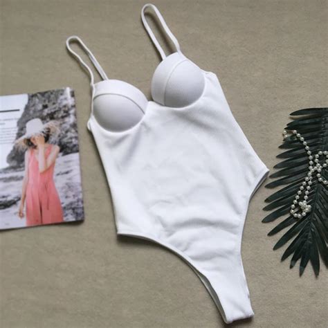 Push Up Thong Bikini 2019 High Cut One Piece Swimsuit Female Monokini