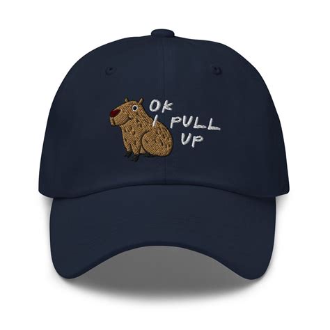 Capybara Hat Embroidered Adjustable Hat Ok I Pull up Hat - Etsy