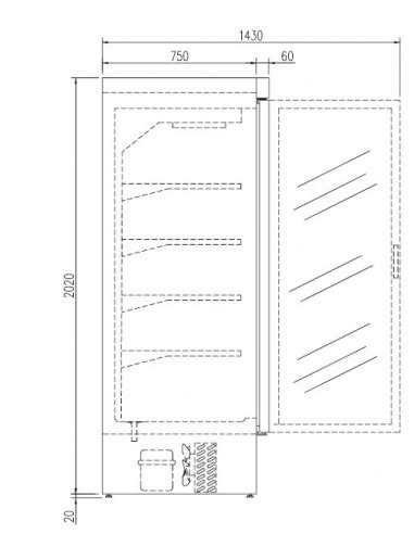 Armario Expositor Refrigerado MINIMARKET 3 Puertas Batientes Vidrio MAF