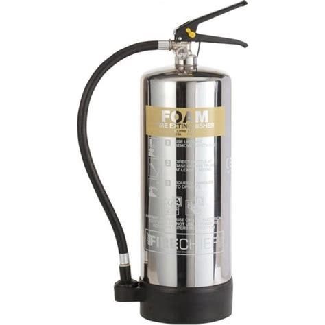 6lt Polished Stainless Steel Foam Fire Extinguisher PARRS