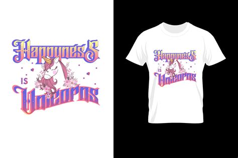 Happiness Is Unicorn T Shirt Design Graphic By Jantomanto · Creative