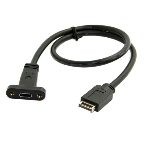 Cablecc Cable de extensión USB 3 1 de panel frontal a USB C tipo C