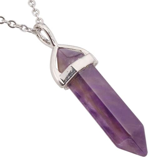 Amazon Nupuyai Amethyst Crystal Point Healing Stone Pendant