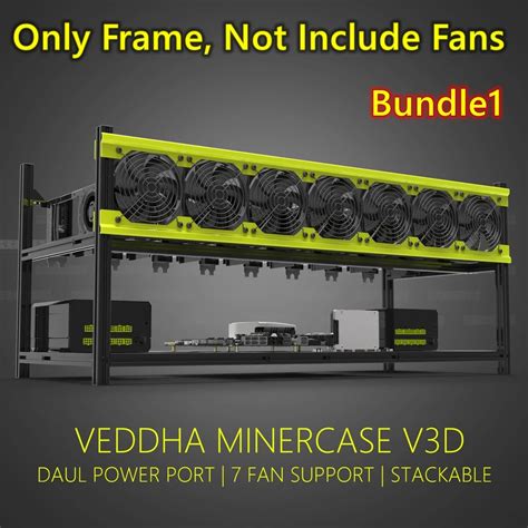 8 GPU VEDDHA V3D Aluminum Stackable Open Air Bitcoin Ethereum Miner