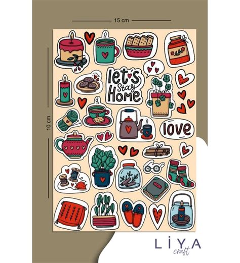 Home Temalı Sticker Seti Planner Ajanda Bullet Journal İçin Uygun Set