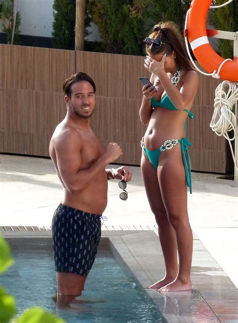 Yazmin Oukhellou In A Green Bikini At The Swimming Pool In Magaluf CelebMafia