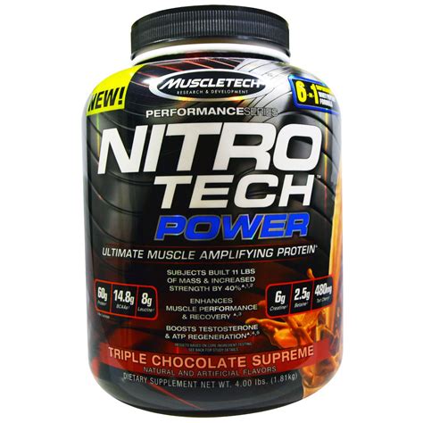 Muscletech Nitro Tech Power Ultimate Muscle Amplifying Whey Protein Powder Triple Chocolate