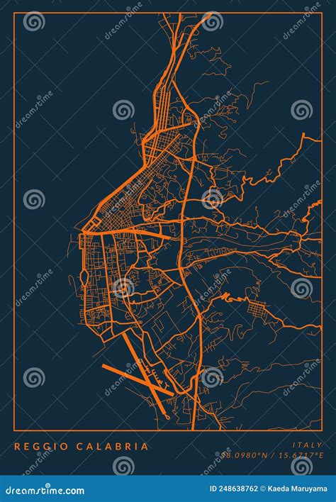 Reggio Calabria Italy City Map Illustration Stock Illustration Illustration Of Atlas Road