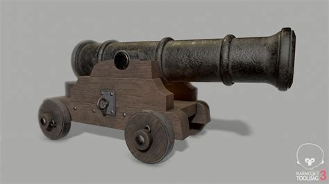 Pirate Cannon 3d Asset Low Poly Cgtrader