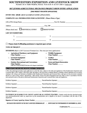 Fillable Online 2017 Jr Ag Mechanics Application Fax Email Print