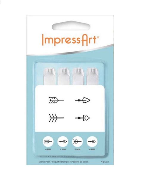 Jewelry And Beauty 6mm Impressart For Hand Stamping Arrow Stamp Pack 4