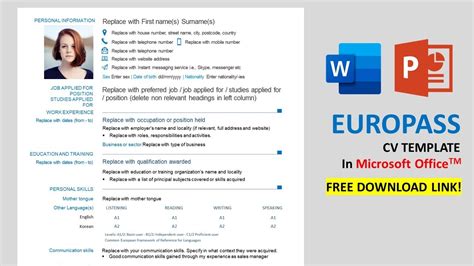 Europass Cv Font Size - Printable Form, Templates and Letter