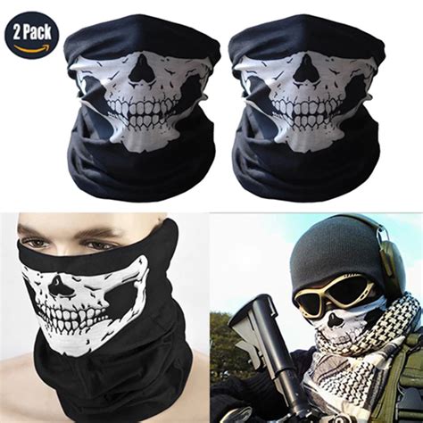 Pcs Black Skull Motorcycle Face Mask Bicycle Multifunction Outdoor