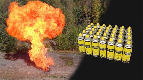 Huge 35x Aerosol Explosion Butane Youtube