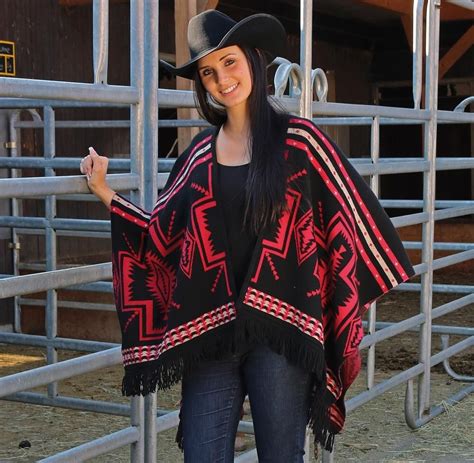 Mexican Style Western Cowgirl Poncho 01