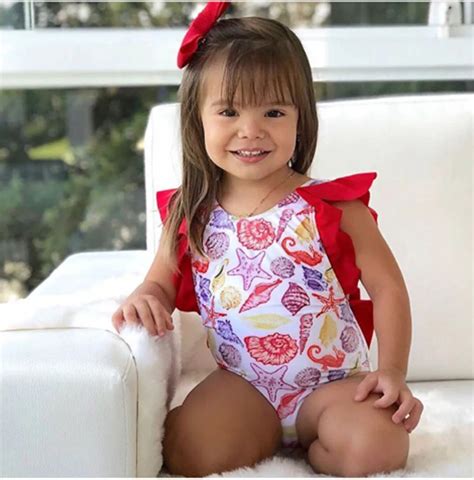 Baby Girl Swimwear Girls Clothes Baby Girl Bowknot Swimsuit Beach Bathing Cartoon Printed ...