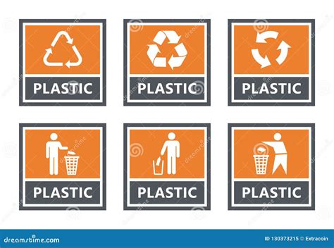 Plastic Recycling Labels Set Waste Sorting Icons Stock Vector