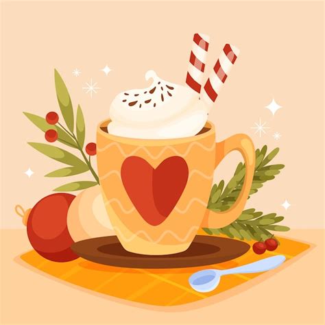 Free Vector Flat Christmas Hot Chocolate Illustration