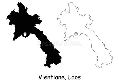 Vientiane Laos Detailed Country Map With Location Pin On Capital City