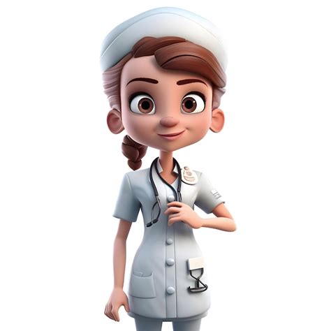 Premium Ai Image D Render Of Cartoon Nurse With Stethoscope And