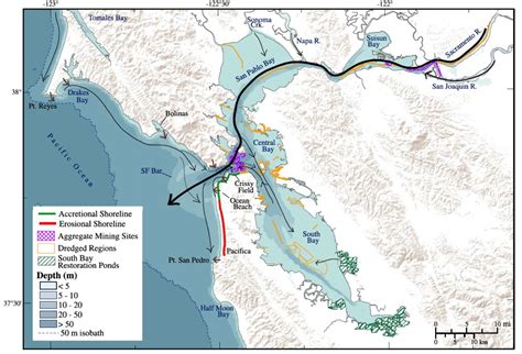 San Francisco bay depth map - Map of San Francisco bay depth (California - USA)