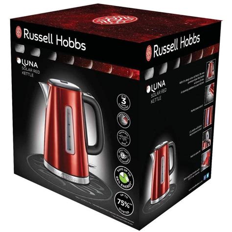 Russell Hobbs Luna L Jug Kettle In Solar Red Quiet Boil G