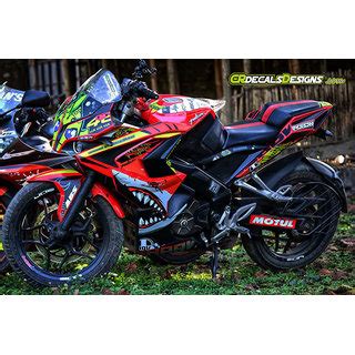 Bajaj Pulsar Rs New Red Shark Edition Full Body Wrap Decals Sticker At