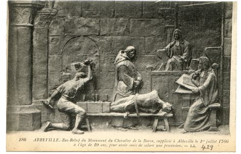 Abbeville Bas relief du Chevalier de la Barre supplicié à Abbeville