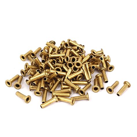 3mm X 12mm Double Sided Brass Hollow Rivets Grommets Tool 100 Pcs