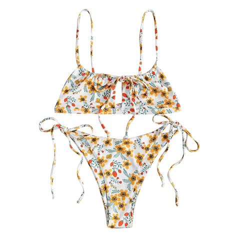 Eczipvz Swimsuit Women Women S Floral Print Spaghetti Strap Bikini