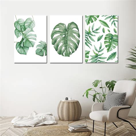 Conjunto 3 Quadros Decorativos Plantas Costela de Adão Elo7